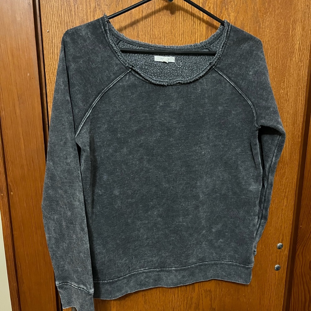 Maurices Charcoal Distressed Crewneck Sweatshirt